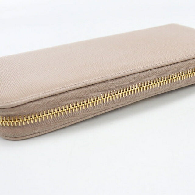 Used Prada long wallet round zipper ladies brand PRADA zip around long wallet beige USDPR112054011