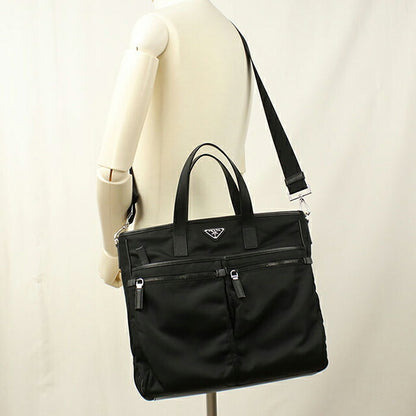 中古 プラダ トートバッグ メンズ ブランド PRADA Re-Nyron 2WAY 2VG860 ブラック USDPR112127011