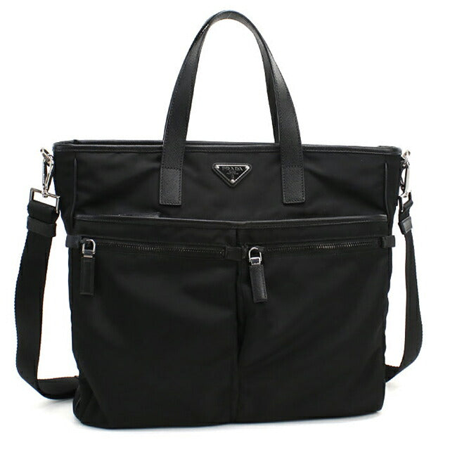 中古 プラダ トートバッグ メンズ ブランド PRADA Re-Nyron 2WAY 2VG860 ブラック USDPR112127011
