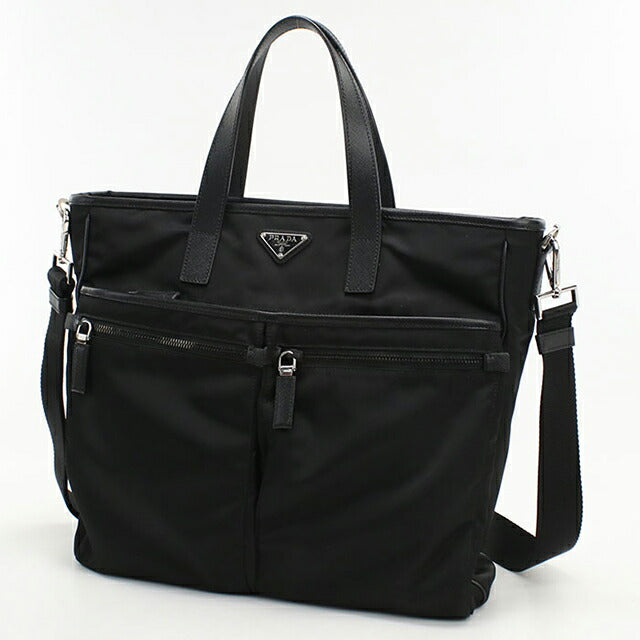 中古 プラダ トートバッグ メンズ ブランド PRADA Re-Nyron 2WAY 2VG860 ブラック USDPR112127011
