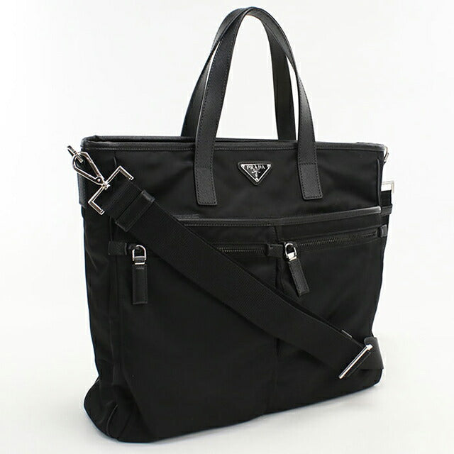中古 プラダ トートバッグ メンズ ブランド PRADA Re-Nyron 2WAY 2VG860 ブラック USDPR112127011