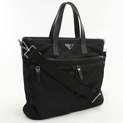 中古 プラダ トートバッグ メンズ ブランド PRADA Re-Nyron 2WAY 2VG860 ブラック USDPR112127011