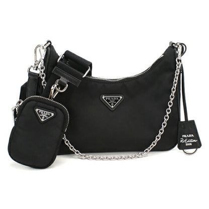 中古 プラダ 斜め掛け ショルダーバッグ レディース ブランド PRADA 1BH058 ブラック USDPR112134011