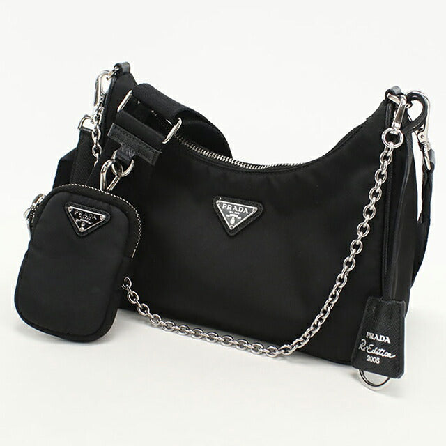中古 プラダ 斜め掛け ショルダーバッグ レディース ブランド PRADA 1BH058 ブラック USDPR112134011