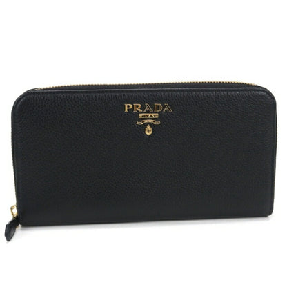 Used Prada long wallet round zipper ladies brand PRADA Vitello grain leather zip around leather 1ML506 2E3A F0002 USDPR112280011