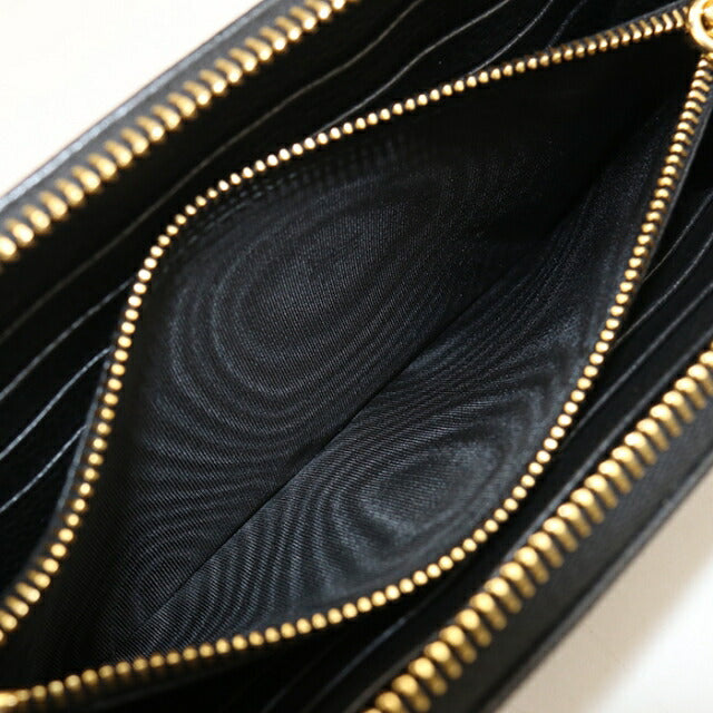 Used Prada long wallet round zipper ladies brand PRADA Vitello grain leather zip around leather 1ML506 2E3A F0002 USDPR112280011