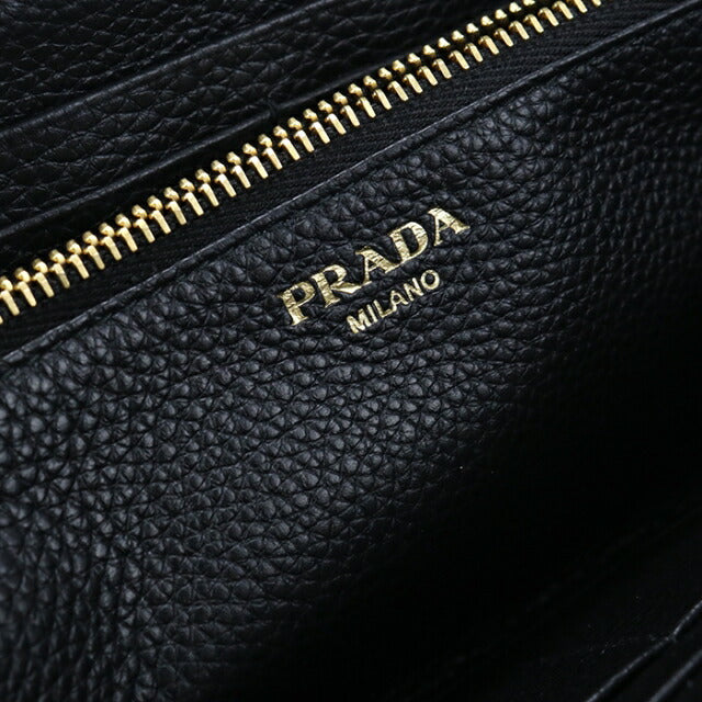 Used Prada long wallet round zipper ladies brand PRADA Vitello grain leather zip around leather 1ML506 2E3A F0002 USDPR112280011
