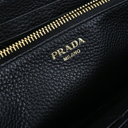 Used Prada long wallet round zipper ladies brand PRADA Vitello grain leather zip around leather 1ML506 2E3A F0002 USDPR112280011