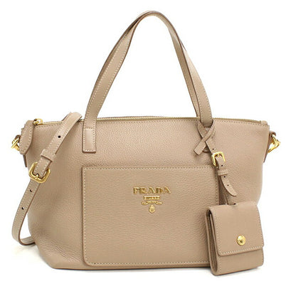中古 プラダ ハンドバッグ レディース ブランド PRADA 2WAY レザー 1BA068 ベージュ USDPR112357011