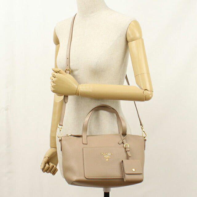 中古 プラダ ハンドバッグ レディース ブランド PRADA 2WAY レザー 1BA068 ベージュ USDPR112357011