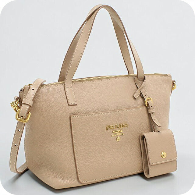 中古 プラダ ハンドバッグ レディース ブランド PRADA 2WAY レザー 1BA068 ベージュ USDPR112357011