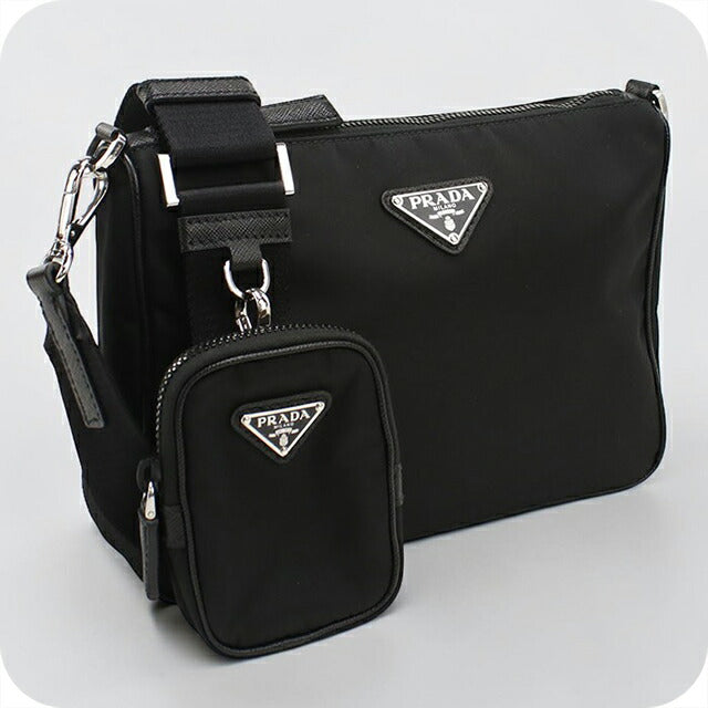 中古 プラダ 斜め掛け ショルダーバッグ メンズ ブランド PRADA 2VH113 ブラック USDPR112543011