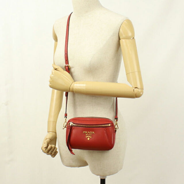 中古 プラダ ショルダーバッグ レディース ブランド PRADA 2WAY レザー 1BL006 レッド USDPR112545011