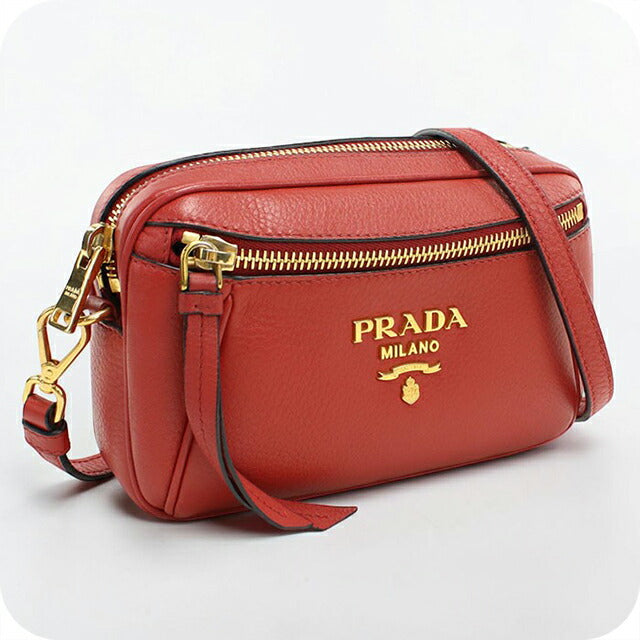 中古 プラダ ショルダーバッグ レディース ブランド PRADA 2WAY レザー 1BL006 レッド USDPR112545011