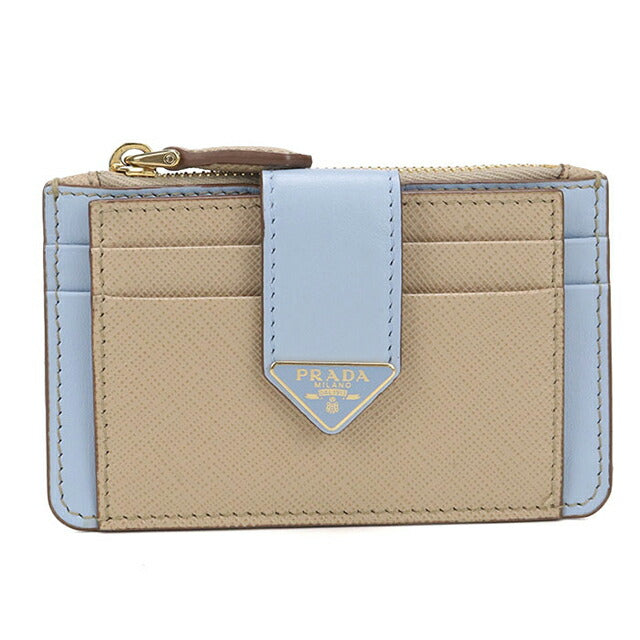 中古 プラダ 小銭入れ レディース ブランド PRADA トライアングルロゴ フラグメントケース レザー 1MC038 2DYG F0TYG ベージュ USDPR112612011