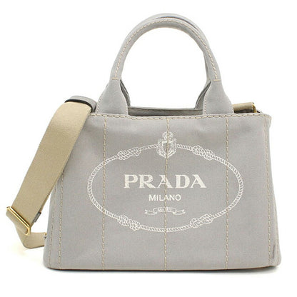 中古 プラダ トートバッグ レディース ブランド PRADA カナパ 2WAY 1BG439 グレー USDPR112683011