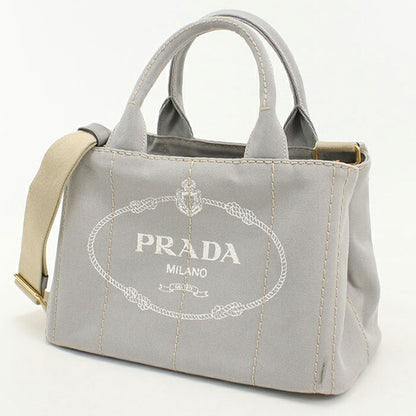 中古 プラダ トートバッグ レディース ブランド PRADA カナパ 2WAY 1BG439 グレー USDPR112683011