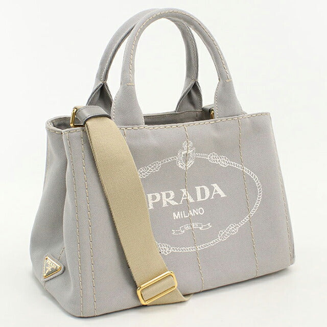 中古 プラダ トートバッグ レディース ブランド PRADA カナパ 2WAY 1BG439 グレー USDPR112683011