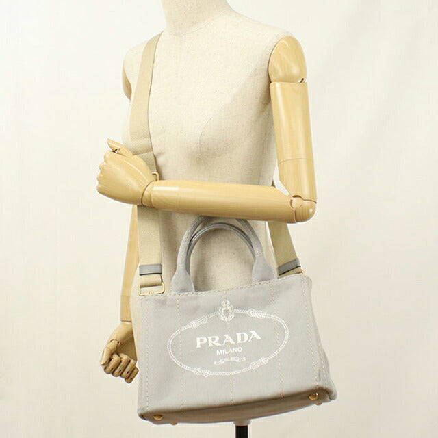 中古 プラダ トートバッグ レディース ブランド PRADA カナパ 2WAY 1BG439 グレー USDPR112683011