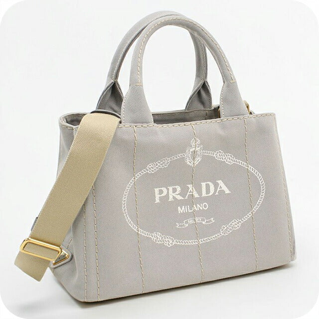 中古 プラダ トートバッグ レディース ブランド PRADA カナパ 2WAY 1BG439 グレー USDPR112683011