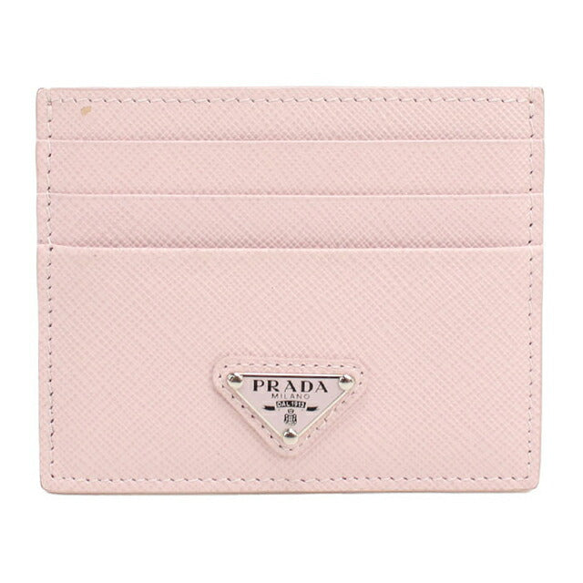 中古 プラダ カードケース レディース ブランド PRADA サフィアーノトライアングル カードホルダー レザー 1MC025 ピンク USDPR112897011