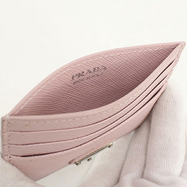 中古 プラダ カードケース レディース ブランド PRADA サフィアーノトライアングル カードホルダー レザー 1MC025 ピンク USDPR112897011