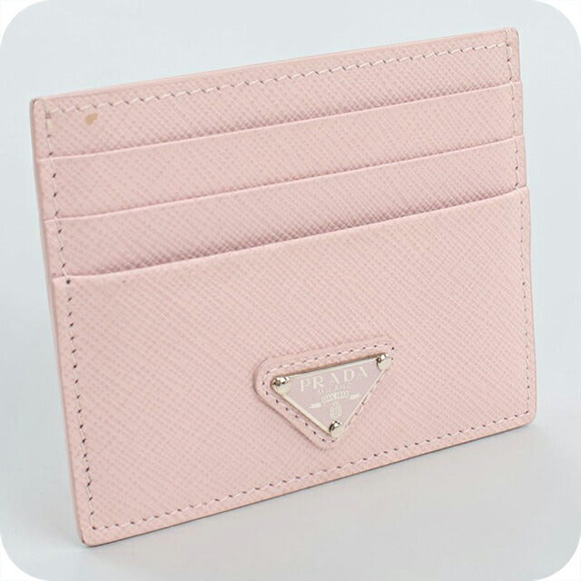 中古 プラダ カードケース レディース ブランド PRADA サフィアーノトライアングル カードホルダー レザー 1MC025 ピンク USDPR112897011