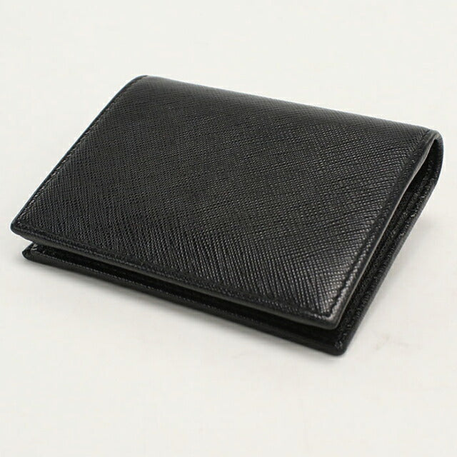 中古 プラダ 二つ折り財布 二折財布 レディース ブランド PRADA サフィアーノレザー レザー 1MV204_QWA_F0002 ブラック USDPR112900011