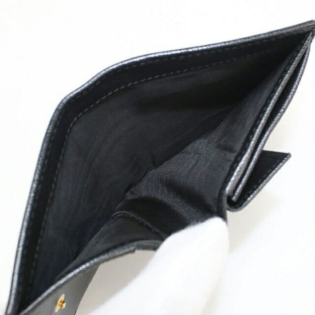 中古 プラダ 二つ折り財布 二折財布 レディース ブランド PRADA サフィアーノレザー レザー 1MV204_QWA_F0002 ブラック USDPR112900011