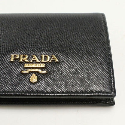 中古 プラダ 二つ折り財布 二折財布 レディース ブランド PRADA サフィアーノレザー レザー 1MV204_QWA_F0002 ブラック USDPR112900011
