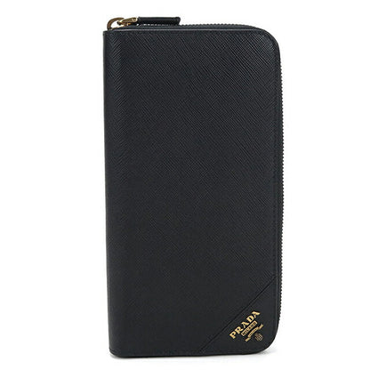 中古 プラダ 長財布ラウンドファスナー メンズ ブランド PRADA サフィアーノレザー ジップアラウンド レザー 2ML317 QME F0632 ブラック USDPR112948011