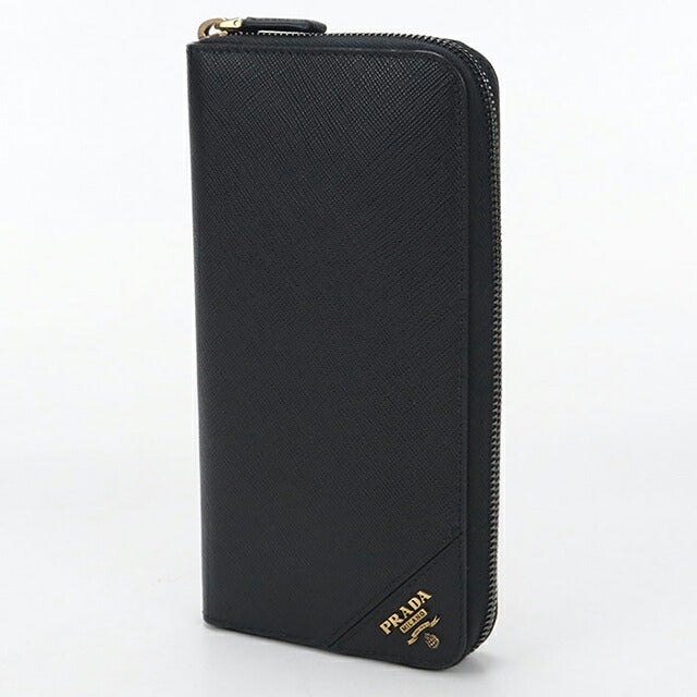 中古 プラダ 長財布ラウンドファスナー メンズ ブランド PRADA サフィアーノレザー ジップアラウンド レザー 2ML317 QME F0632 ブラック USDPR112948011