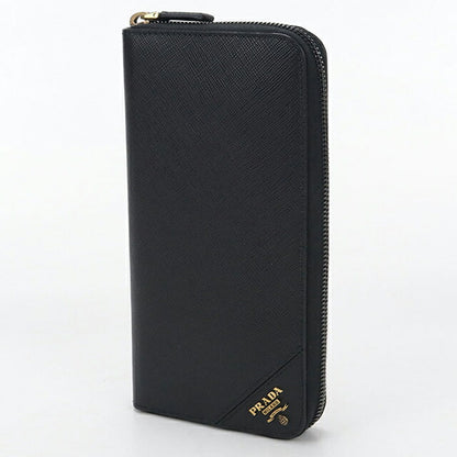 中古 プラダ 長財布ラウンドファスナー メンズ ブランド PRADA サフィアーノレザー ジップアラウンド レザー 2ML317 QME F0632 ブラック USDPR112948011