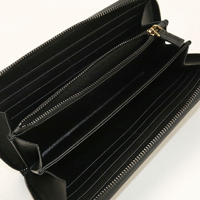 中古 プラダ 長財布ラウンドファスナー メンズ ブランド PRADA サフィアーノレザー ジップアラウンド レザー 2ML317 QME F0632 ブラック USDPR112948011