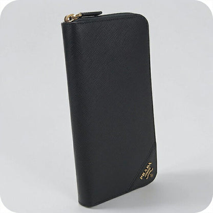 中古 プラダ 長財布ラウンドファスナー メンズ ブランド PRADA サフィアーノレザー ジップアラウンド レザー 2ML317 QME F0632 ブラック USDPR112948011