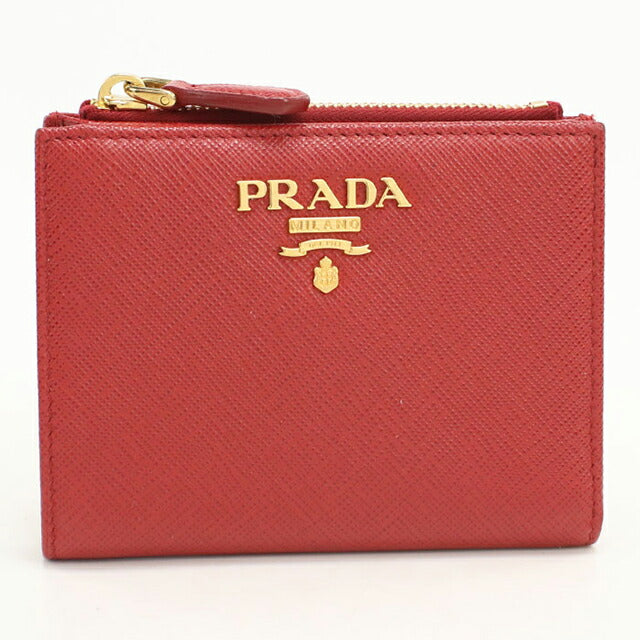 中古 プラダ 二つ折り財布 二折財布 レディース ブランド PRADA サフィアーノレザー レザー 1ML023 QWA F068Z レッド USDPR112965011