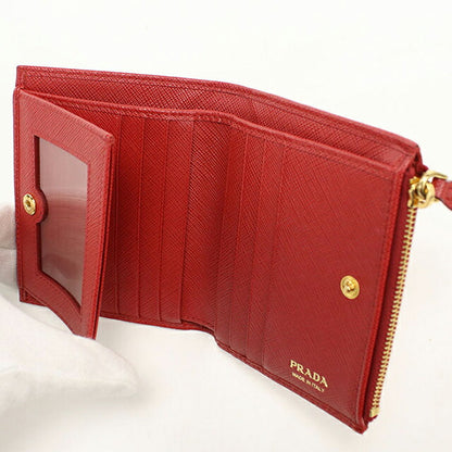 中古 プラダ 二つ折り財布 二折財布 レディース ブランド PRADA サフィアーノレザー レザー 1ML023 QWA F068Z レッド USDPR112965011