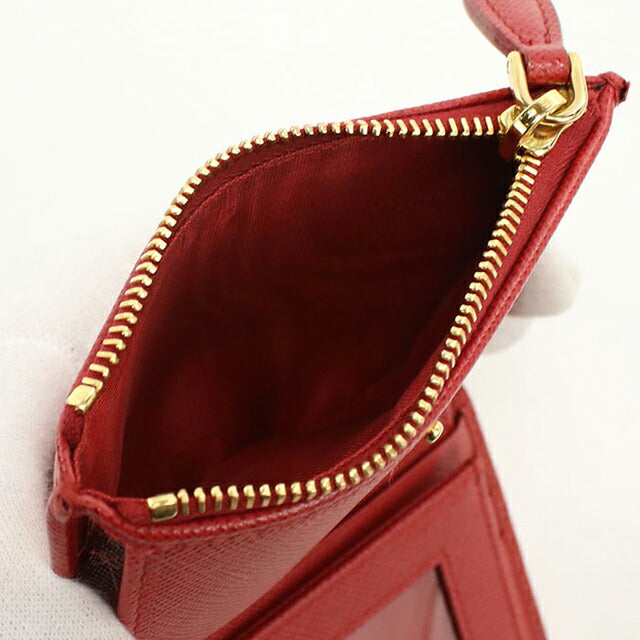 中古 プラダ 二つ折り財布 二折財布 レディース ブランド PRADA サフィアーノレザー レザー 1ML023 QWA F068Z レッド USDPR112965011