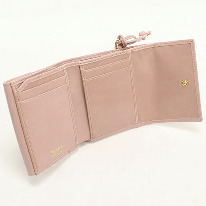 中古 プラダ 三つ折り財布 三折財布 レディース ブランド PRADA レザー ピンク USDPR113078011