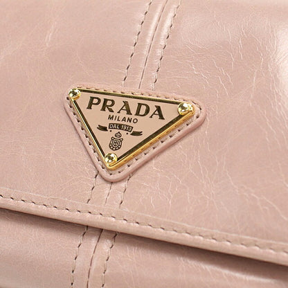 中古 プラダ 三つ折り財布 三折財布 レディース ブランド PRADA レザー ピンク USDPR113078011
