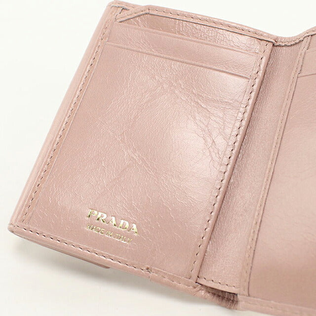 中古 プラダ 三つ折り財布 三折財布 レディース ブランド PRADA レザー