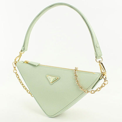 中古 プラダ ショルダーバッグ レディース ブランド PRADA トライアングルバッグ 2WAY レザー グリーン USDPR113085011