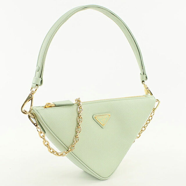 中古 プラダ ショルダーバッグ レディース ブランド PRADA トライアングルバッグ 2WAY レザー グリーン USDPR113085011