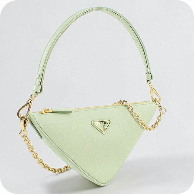 中古 プラダ ショルダーバッグ レディース ブランド PRADA トライアングルバッグ 2WAY レザー グリーン USDPR113085011