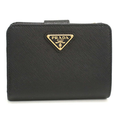 中古 プラダ 二つ折り財布 二折財布 レディース ブランド PRADA レザー ブラック USDPR113090011