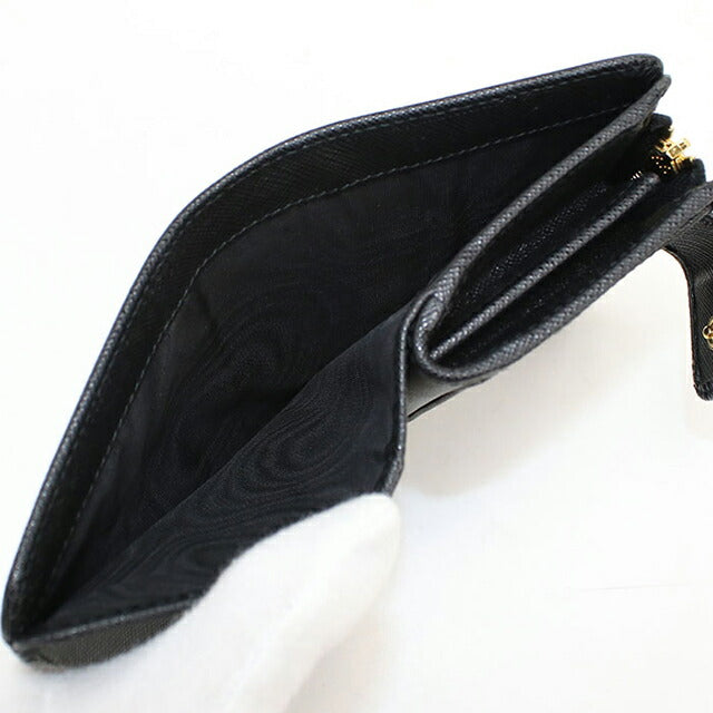 中古 プラダ 二つ折り財布 二折財布 レディース ブランド PRADA レザー ブラック USDPR113090011