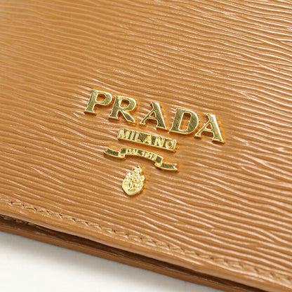 中古 プラダ 二つ折り財布 二折財布 レディース ブランド PRADA ヴィッテロムーブレザー レザー 1MV204 ブラウン USDPR113200011