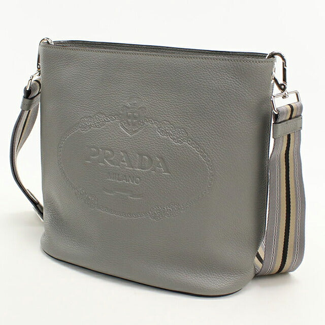 中古 プラダ ショルダーバッグ レディース ブランド PRADA レザー 1BE057 グレー USDPR113384011