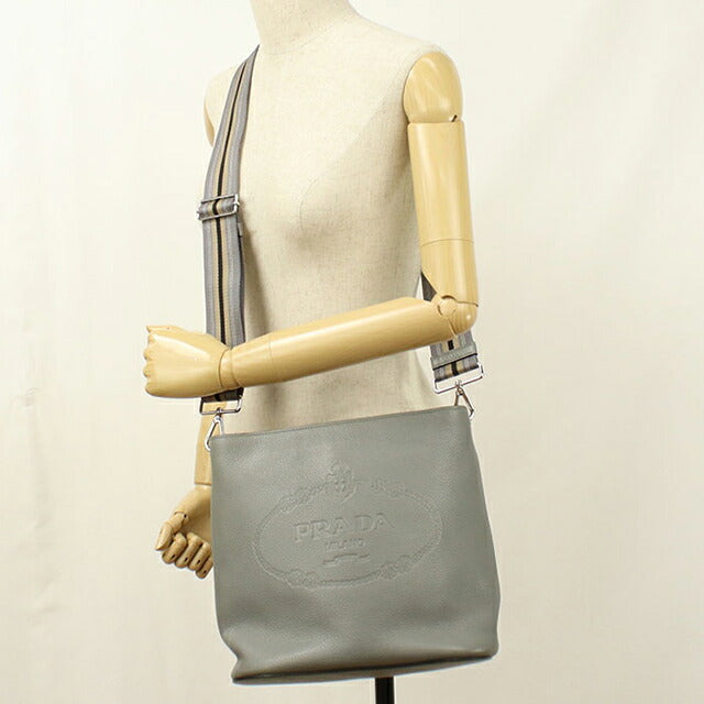 中古 プラダ ショルダーバッグ レディース ブランド PRADA レザー 1BE057 グレー USDPR113384011