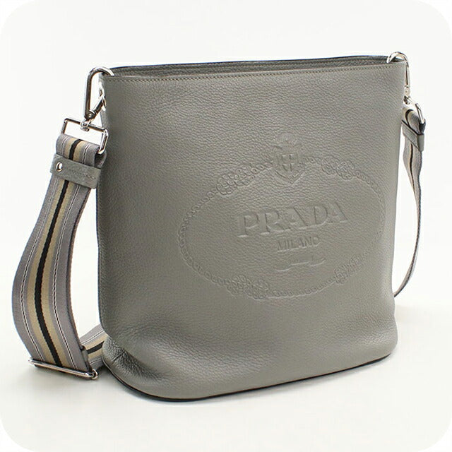 中古 プラダ ショルダーバッグ レディース ブランド PRADA レザー 1BE057 グレー USDPR113384011